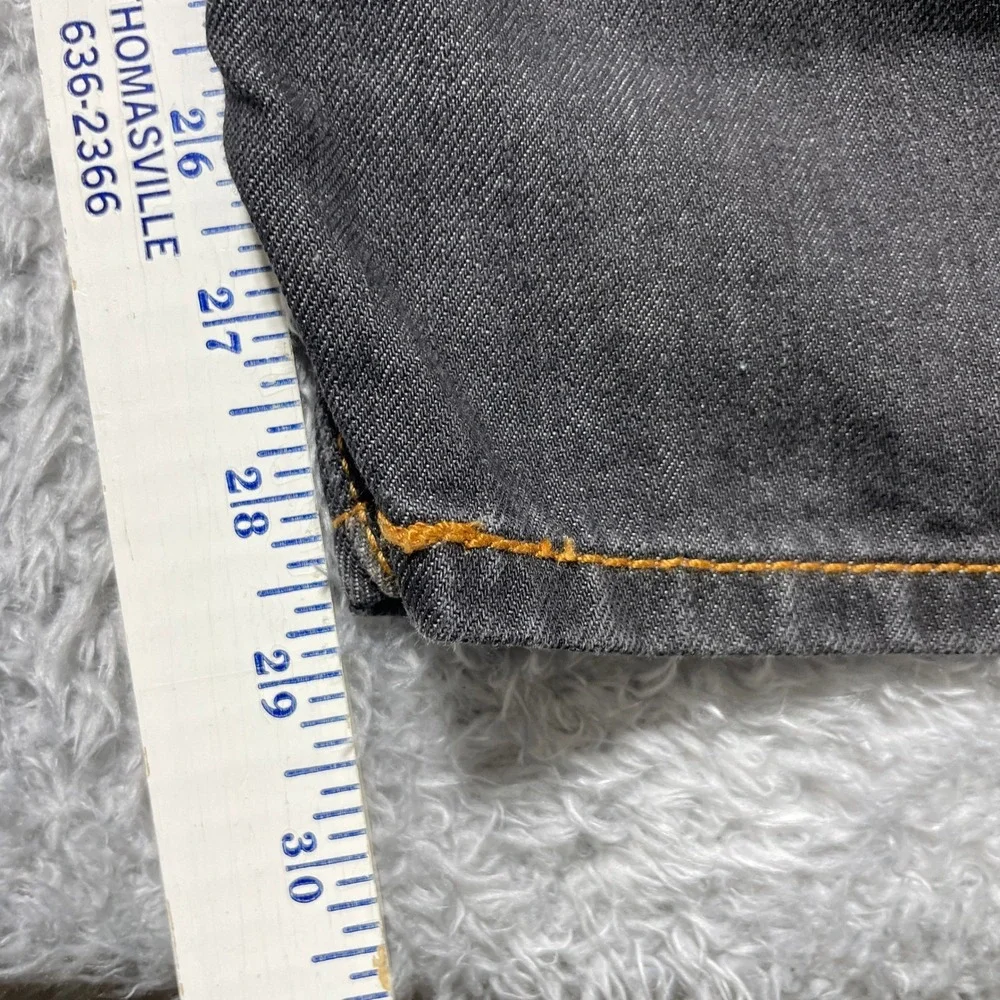 Levis 569 Loose Straight Jeans Mens 38x30 Dark Wash Gray Denim Flap Pocket